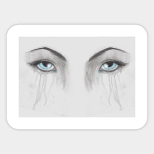 Blue Eyes Cry Sticker